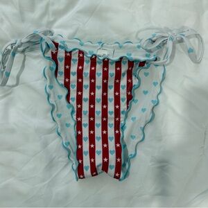 Red white and blue heart bikini bottoms
